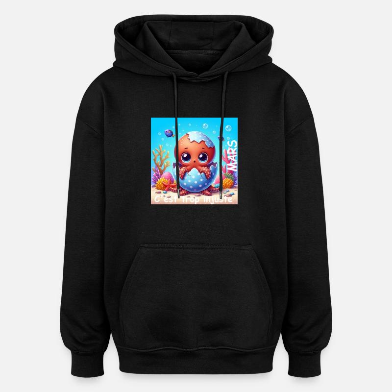 3 MARS 1733138974165 - Sweat à capuche oversize unisexe - noir