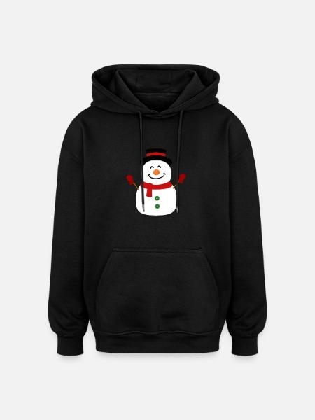 Happy snowman - Oversized Unisex Hoodie - black