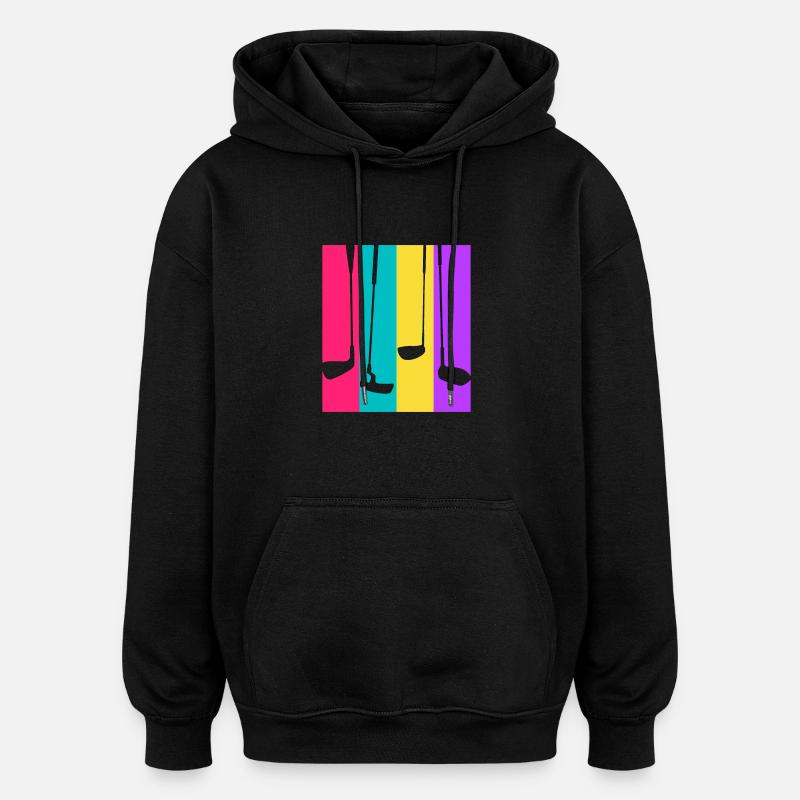 Golf rétro - idée cadeau golfeur - Sweat à capuche oversize unisexe - noir