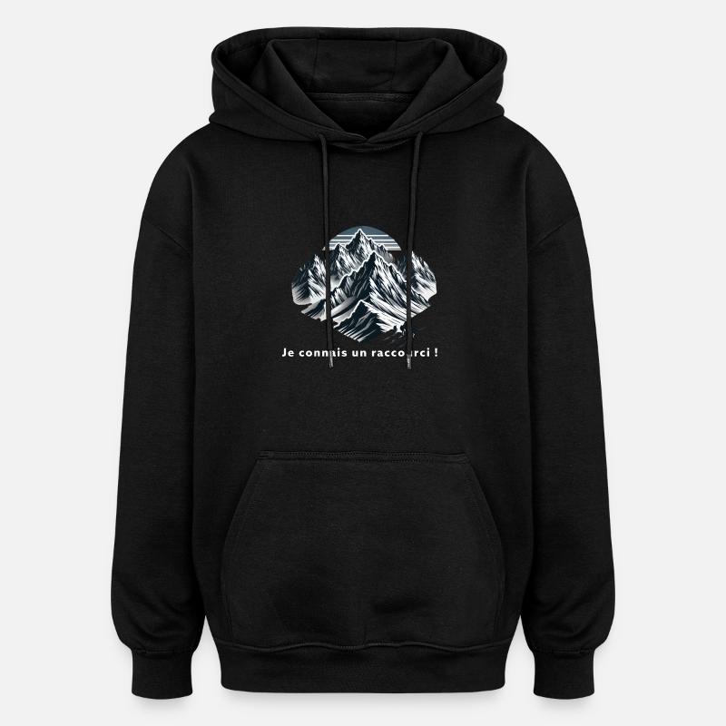 Je connais un raccourci ! - Sweat à capuche oversize unisexe - noir