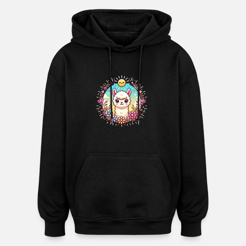 Alpaka2 - Oversized Unisex Hoodie - Schwarz
