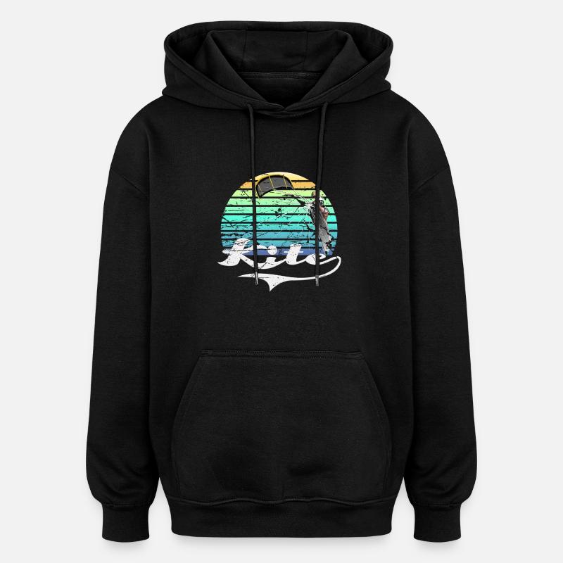 Cerf-volant rétro - Sweat à capuche oversize unisexe - noir