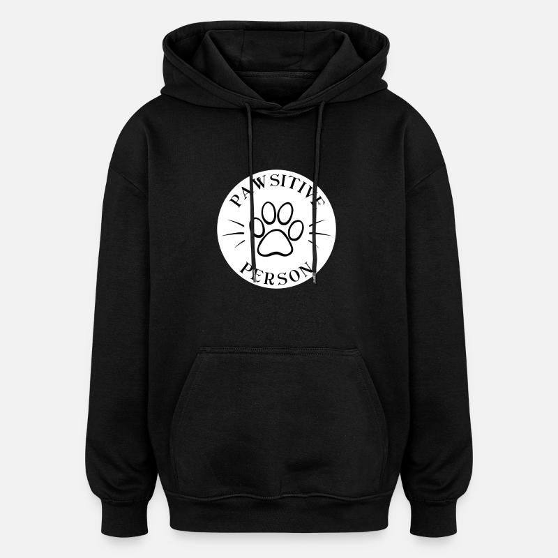 Pawsitive Personne, Chats - Sweat à capuche oversize unisexe - noir