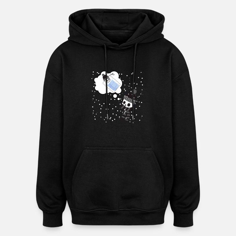 Warm thoughts during winter - Oversized Unisex Hoodie - black