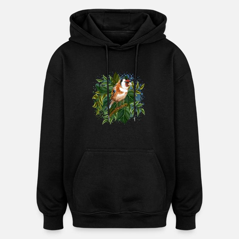 Bunter Vogel - Oversized Unisex Hoodie - Schwarz
