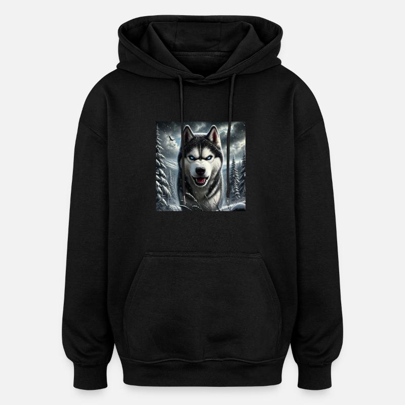 Hasky I - Oversized Unisex Hoodie - Schwarz