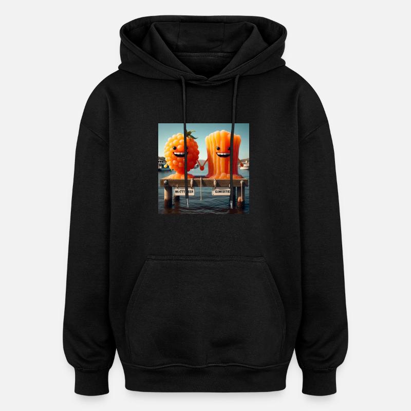 Watts and rubber boots - Oversized Unisex Hoodie - black