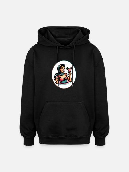 Sixties Woman - Oversized Unisex Hoodie - black
