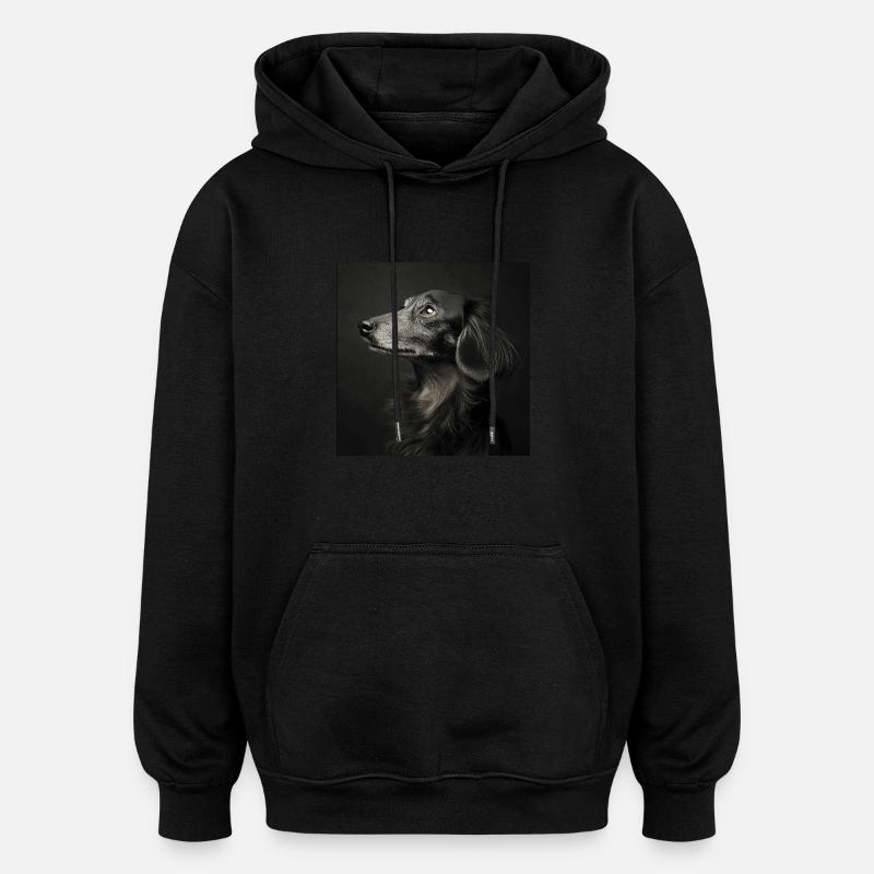 Animaux Noirs - Vieux Chien - Sweat à capuche oversize unisexe - noir