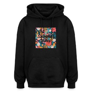 Summer Vibes - Oversized Unisex Hoodie - Schwarz - Vorne - Noah (186cm)