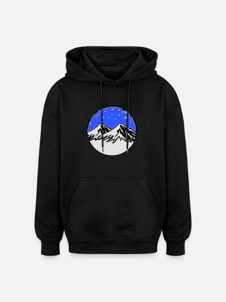 Starry sky mountains - Oversized Unisex Hoodie - black