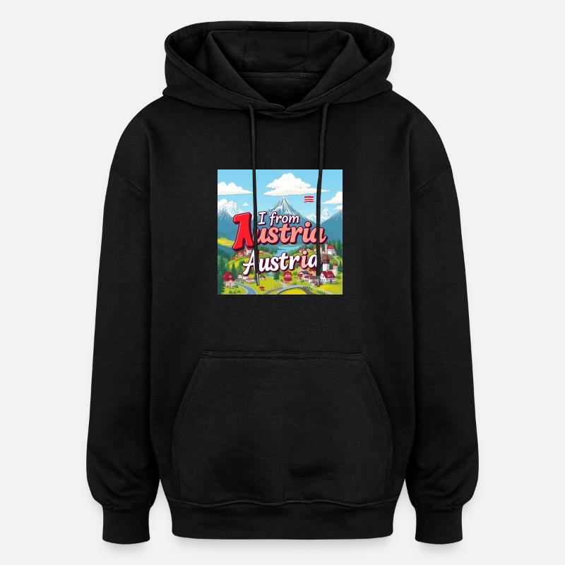 Autriche III - Sweat à capuche oversize unisexe - noir