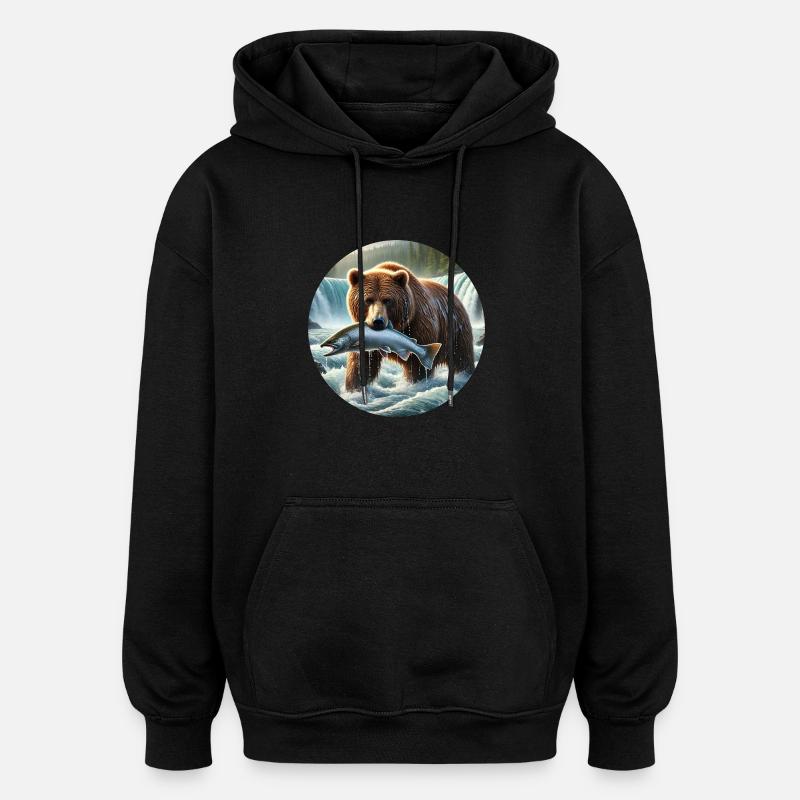 Grizzli - Sweat à capuche oversize unisexe - noir
