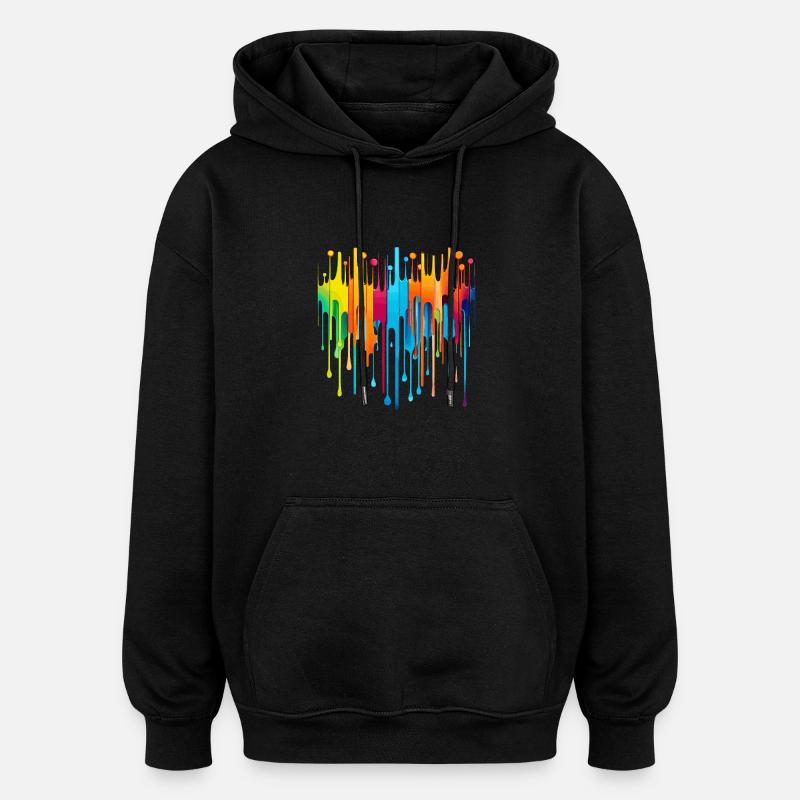 Regenbogen - Oversized Unisex Hoodie - Schwarz