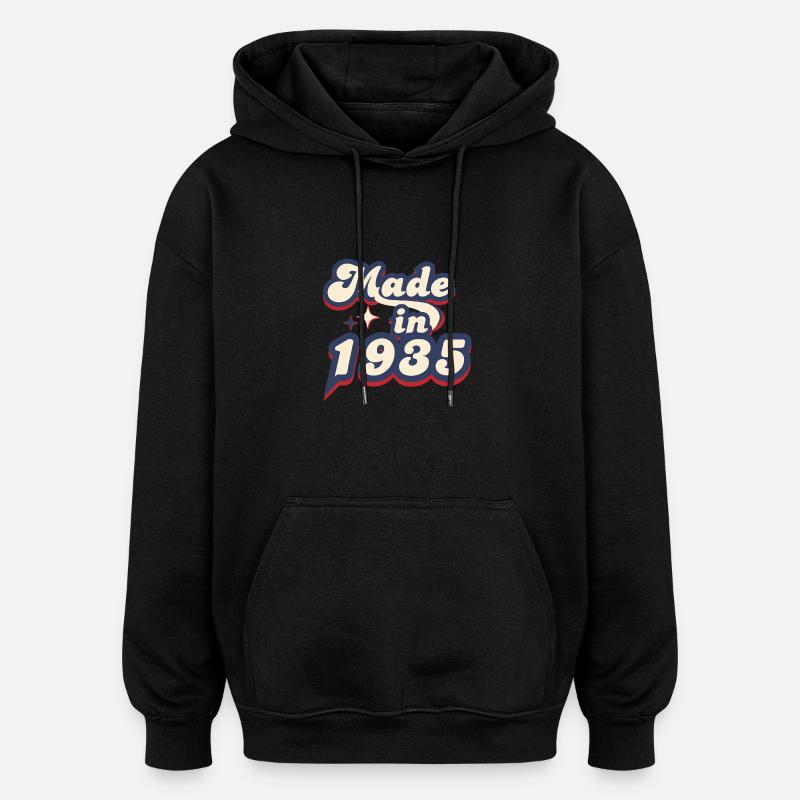 Made in 1935 retro - Sweat à capuche oversize unisexe - noir