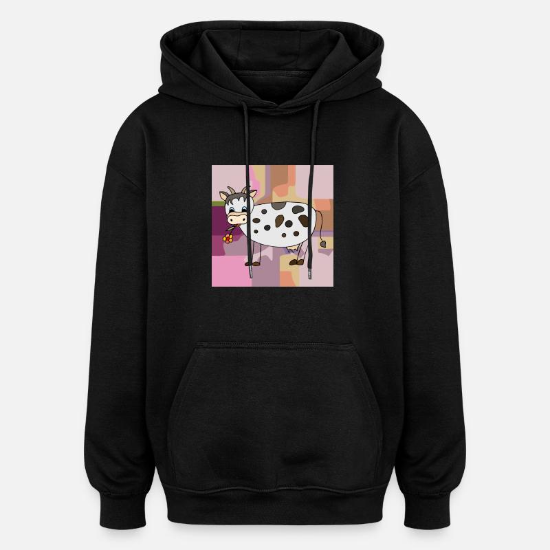 Kuh - Oversized Unisex Hoodie - Schwarz