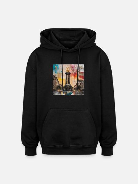 Siegessäule - Oversized Unisex Hoodie - Schwarz