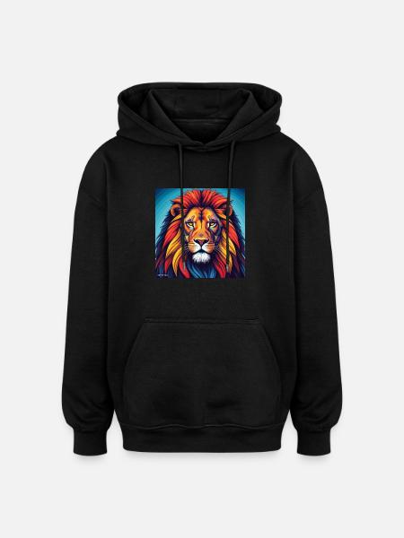Lion Gemini - Oversized Unisex Hoodie - black