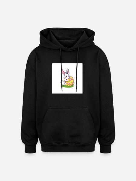 Hase & Ei – Das Osterwunder - Oversized Unisex Hoodie - Schwarz