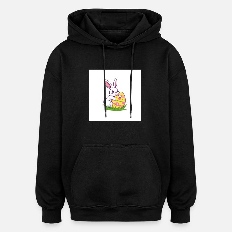 Hase & Ei – Das Osterwunder - Oversized Unisex Hoodie - Schwarz