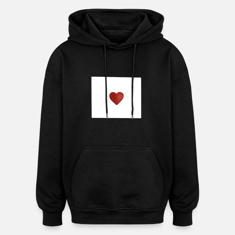 Liebesbrief - Oversized Unisex Hoodie - Schwarz