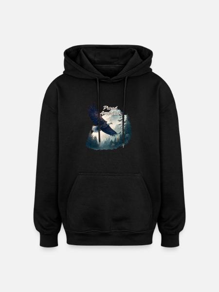 Proud American - Oversized Unisex Hoodie - black