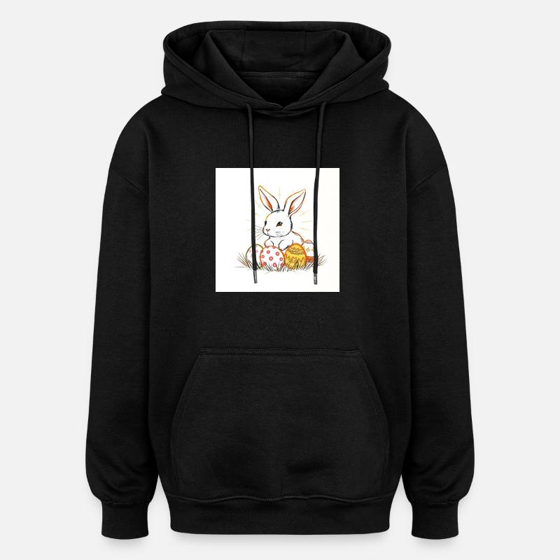 Kunterbuntes Osterfest - Oversized Unisex Hoodie - Schwarz