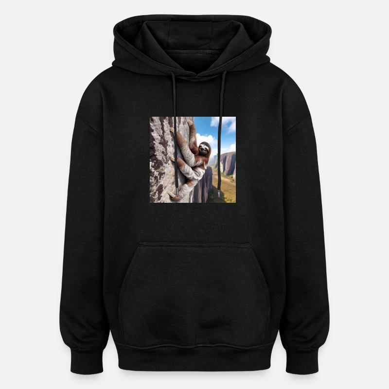 Faultier Wanderer FreeClimber - Oversized Unisex Hoodie - Schwarz