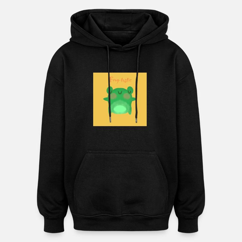 Frog-tastic Nr.2 - Oversized Unisex Hoodie - Schwarz