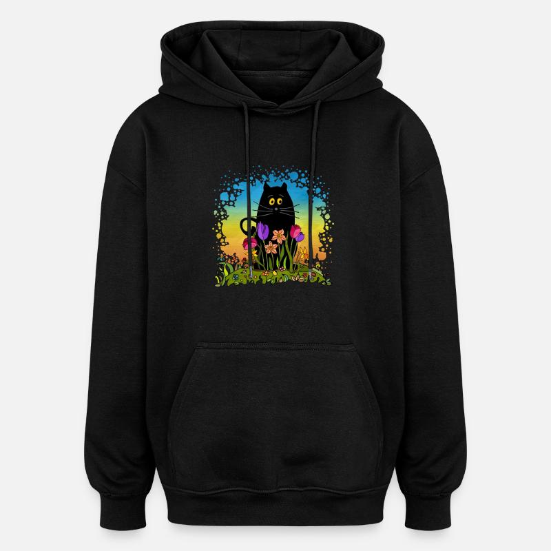 Cat - Oversized Unisex Hoodie - black