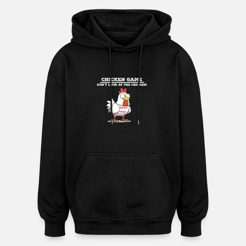 Jeu de poulet blanc - Sweat à capuche oversize unisexe - noir