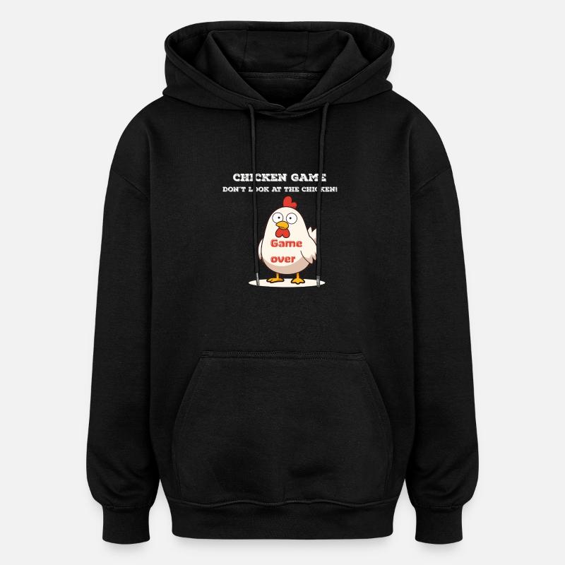 Jeu de poulet blanc - Sweat à capuche oversize unisexe - noir