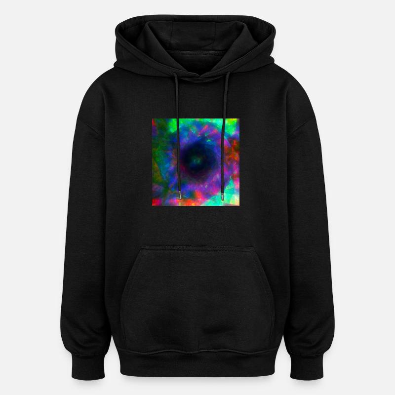 Y2k Psychedelic Design - Oversized Unisex Hoodie - black