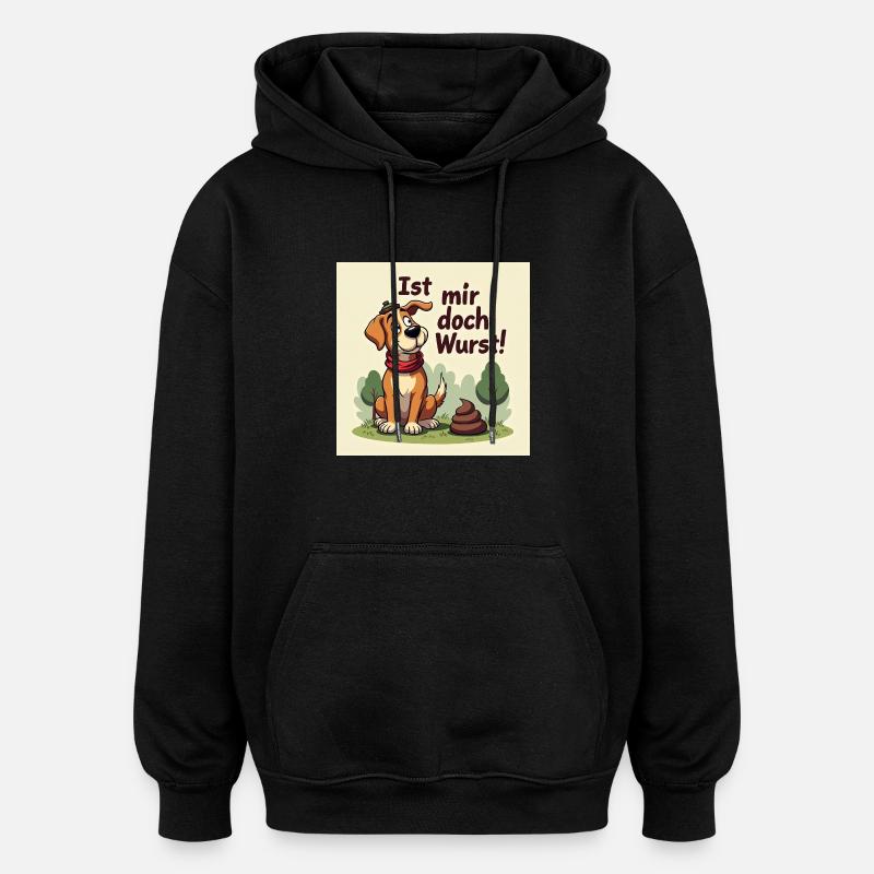 Ist mir doch Wurst - Oversized Unisex Hoodie - Schwarz