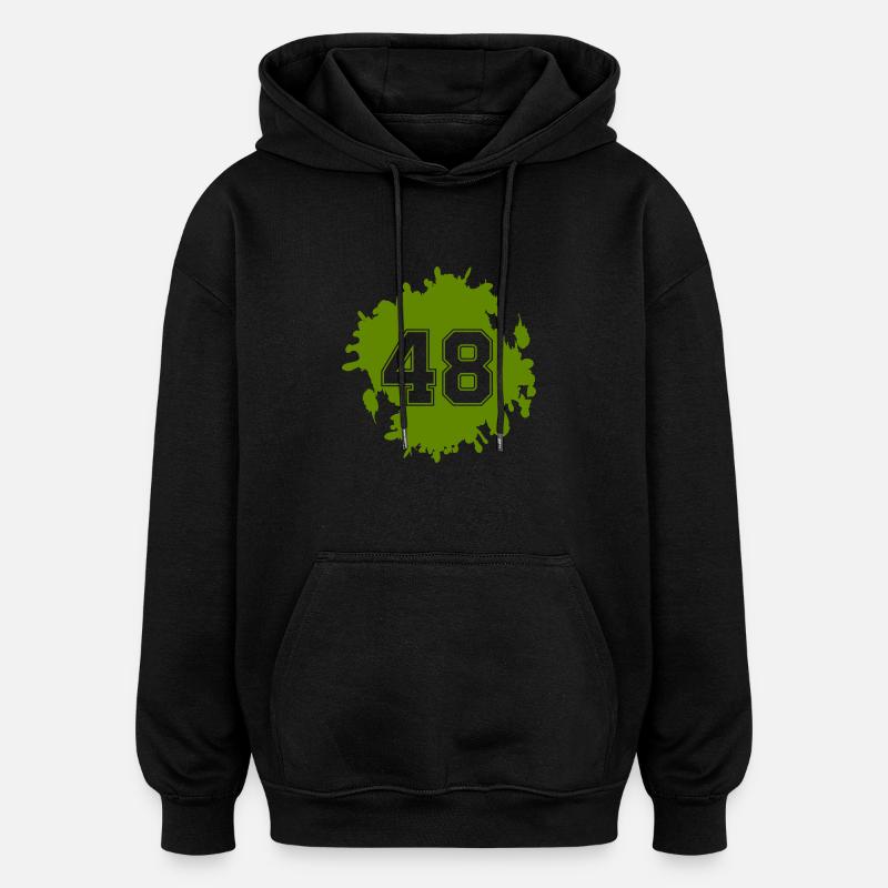 klecks 48 - Oversized Unisex Hoodie - Schwarz