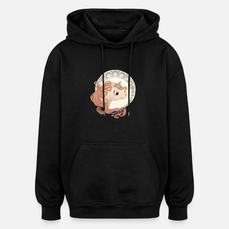 Licorne élégante - Sweat à capuche oversize unisexe - noir