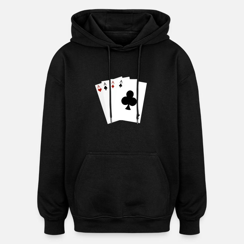 Ass-Spielkarten - Oversized Unisex Hoodie - Schwarz