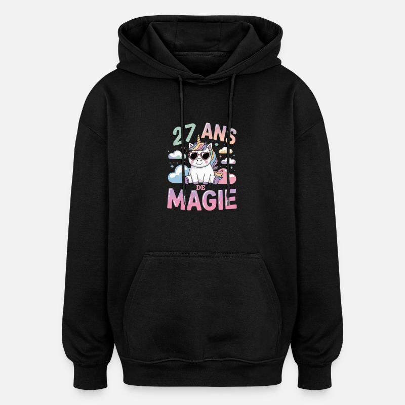27 ans de magie - Sweat à capuche oversize unisexe - noir