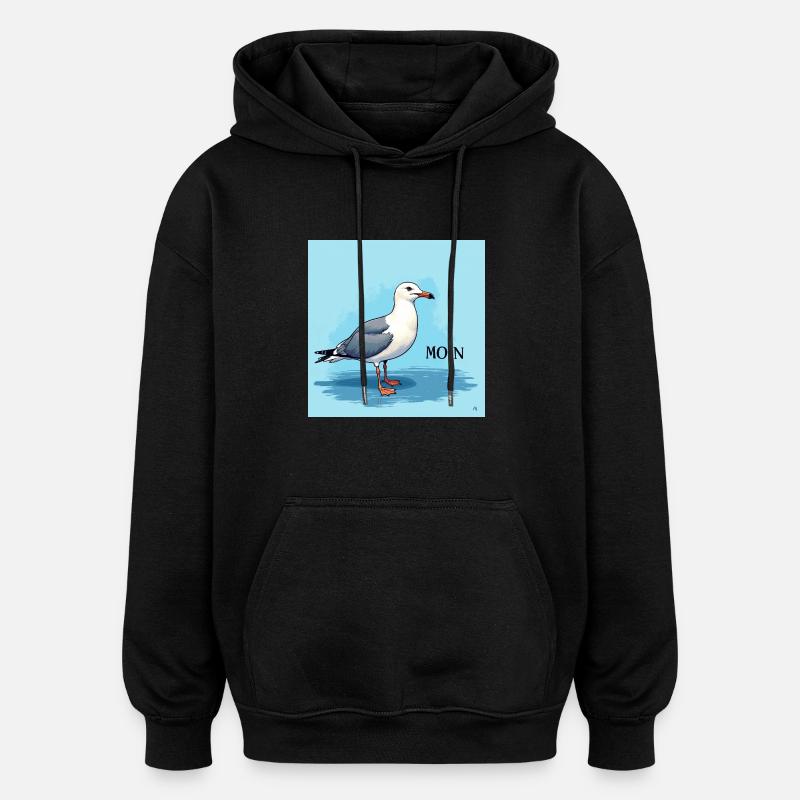 Moin, Möwe - Oversized Unisex Hoodie - Schwarz