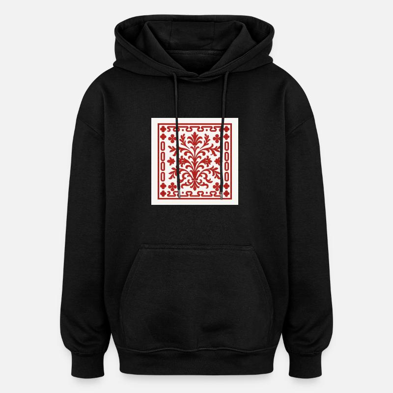 AlpenHerz - Sweat à capuche oversize unisexe - noir