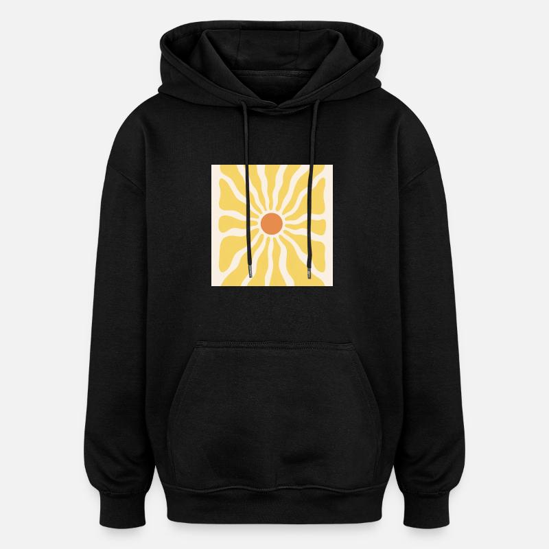 Rayons de soleil comme tournesols - Sweat à capuche oversize unisexe - noir