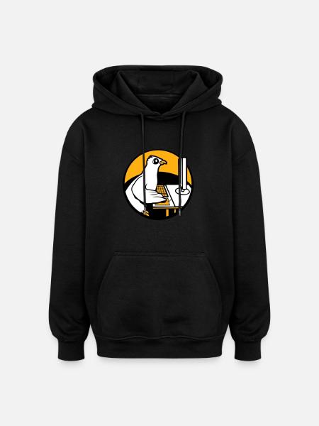 Pigeon Works Office Computer Keyboard Mouse Gamer - Oversized Unisex Hoodie - black