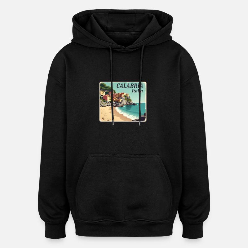 Situation côtière de la Calabre - Sweat à capuche oversize unisexe - noir