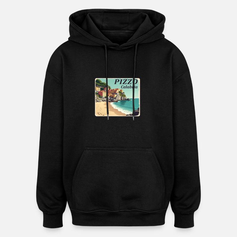 Pizzo Calabria - Sweat à capuche oversize unisexe - noir