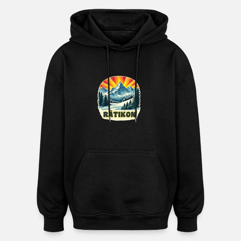 Raetikon Rätikon - Sweat à capuche oversize unisexe - noir