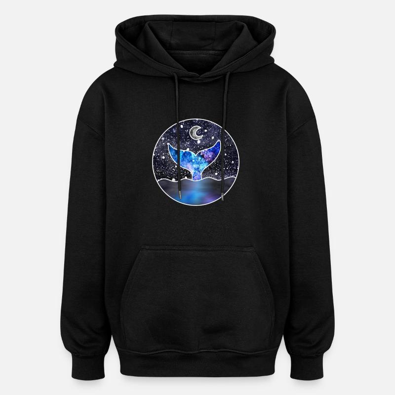 Queue de sirène cosmique - Sweat à capuche oversize unisexe - noir