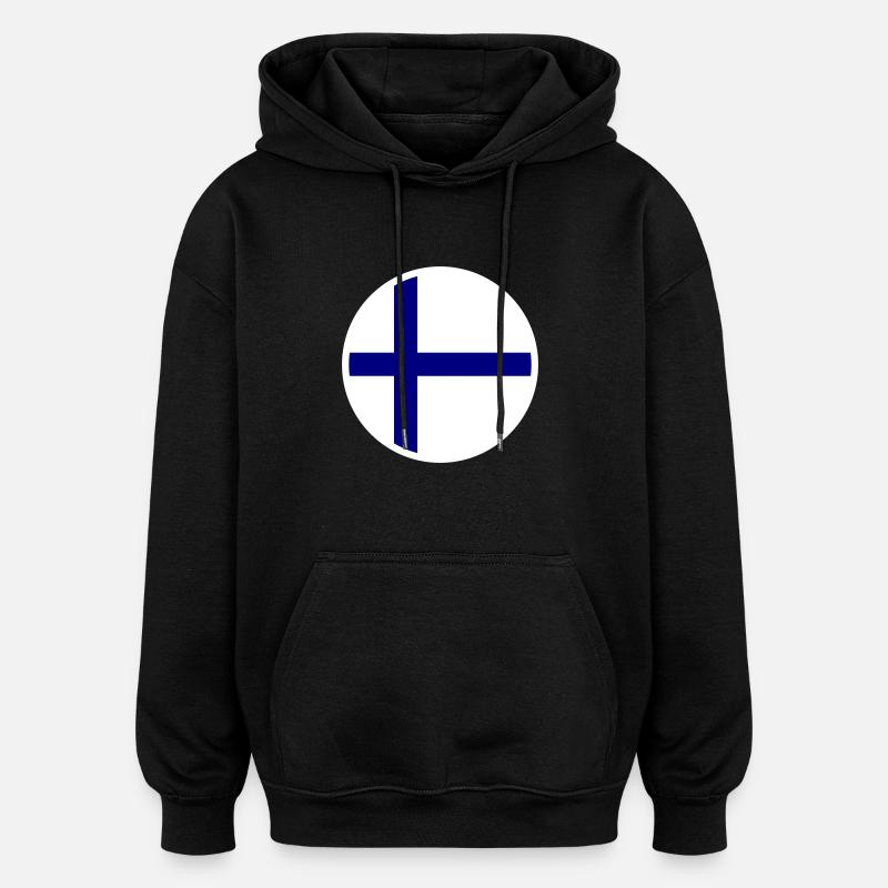 Drapeau de la Finlande Drapeau - Sweat à capuche oversize unisexe - noir