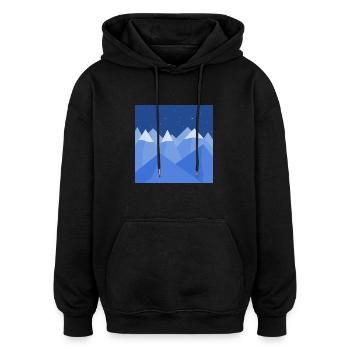 Blaue Landschaft - Oversized Unisex Hoodie - Schwarz - Vorne - Noah (186cm)