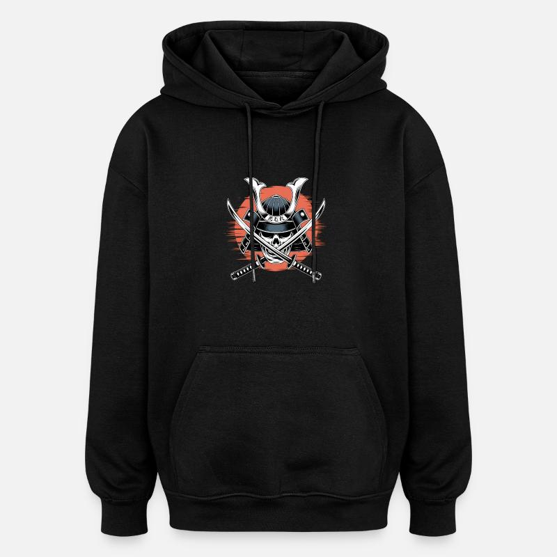 Japanese Samurai Warrior - Oversized Unisex Hoodie - black
