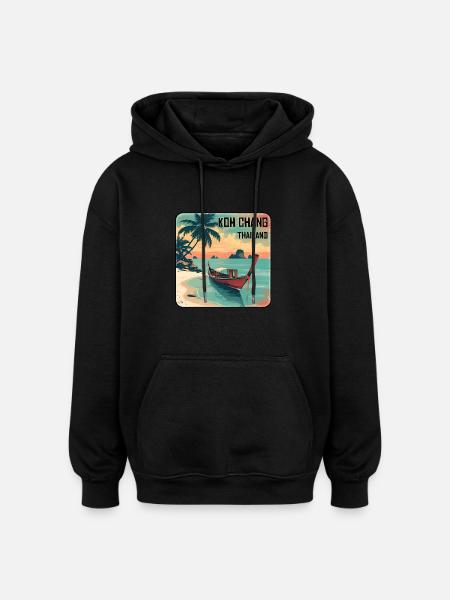 Koh Chang - Oversized Unisex Hoodie - Schwarz
